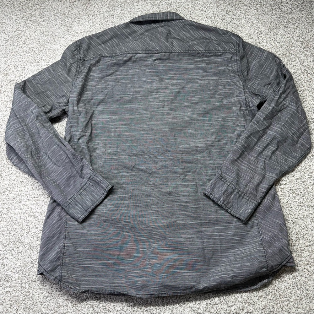 Men’s Gray and White Striped Rock & Republic‎ Button-Down Stretch Shirt Size L - Picture 5 of 9